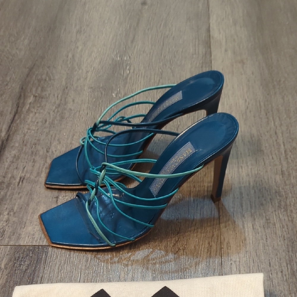 Mario Valentino Blue Strappy Heels - Picture 3 of 9